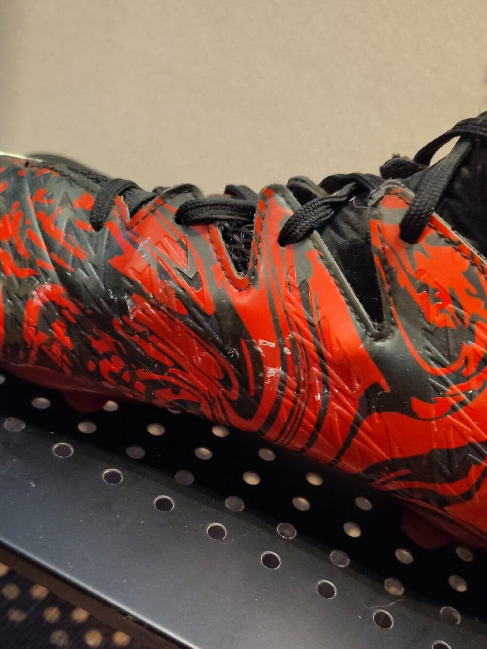 Under Armour Red and Black Athletic Cleats - Picture 3 of 6